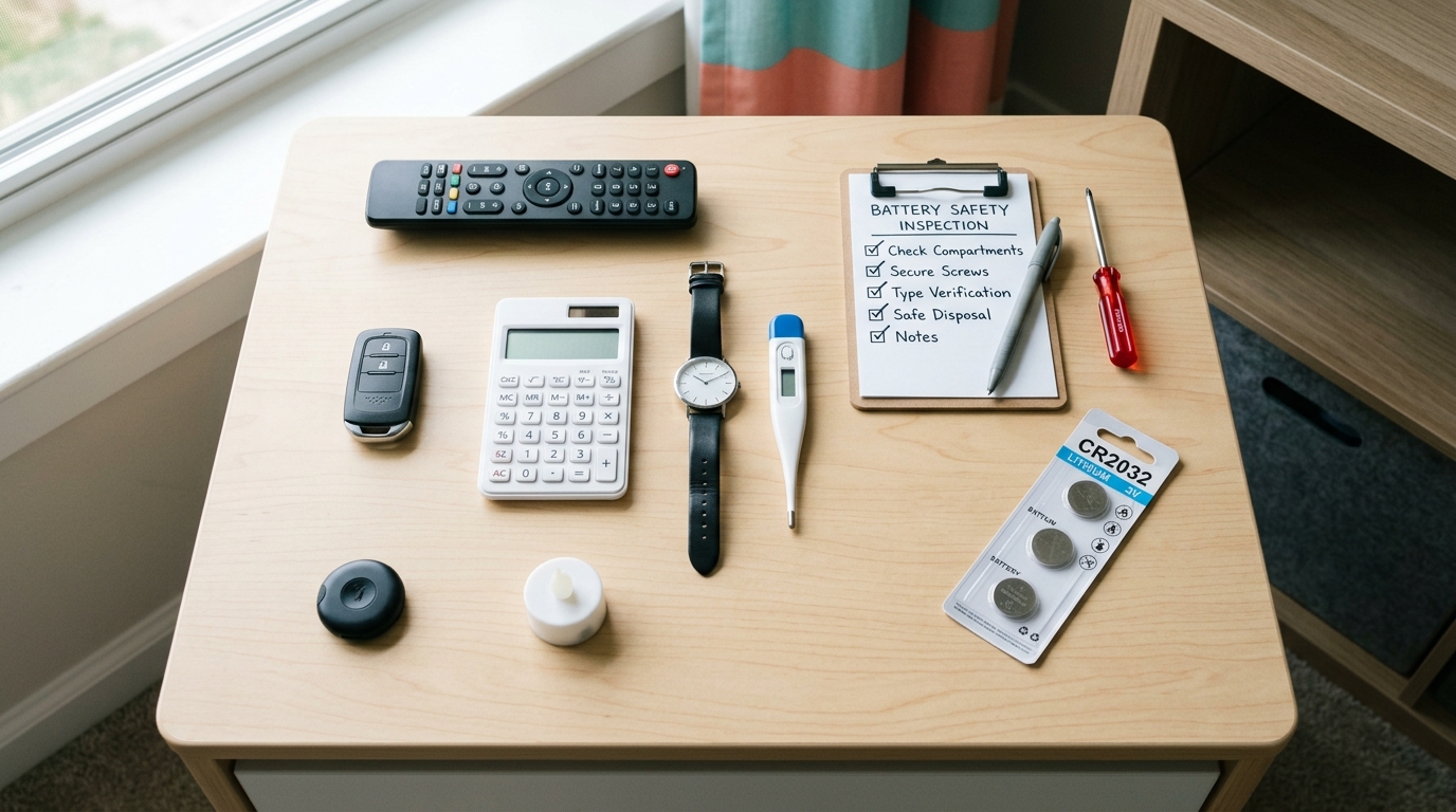 Household products that may contain button and coin batteries